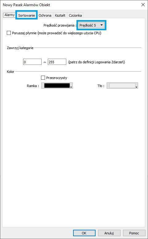 jak zdefiniować alarm w panelu HMI