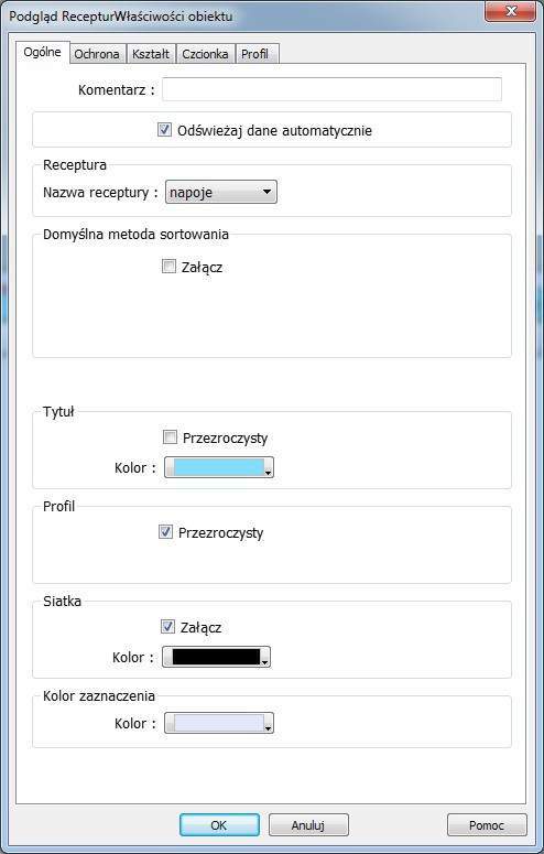 tworzenie receptur w panelu HMI
