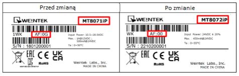 Etykieta porównanie MT8072iP i MT8071iP panele HMI